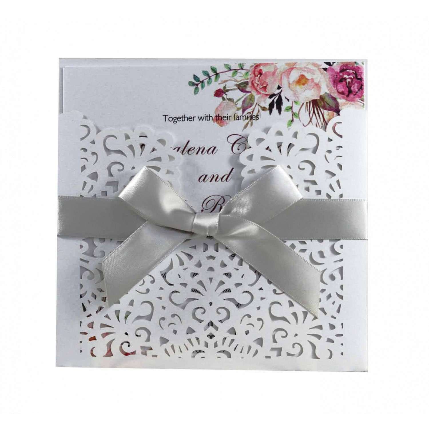 Wedding Card Design Laser Cut Thank You Card Iridescent Paper